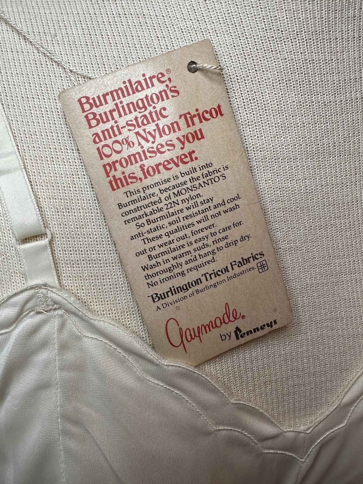 NWT 1960s Vintage Ivory White Slip GAYMODE by Penney’s Scalloped Bridal Romantic