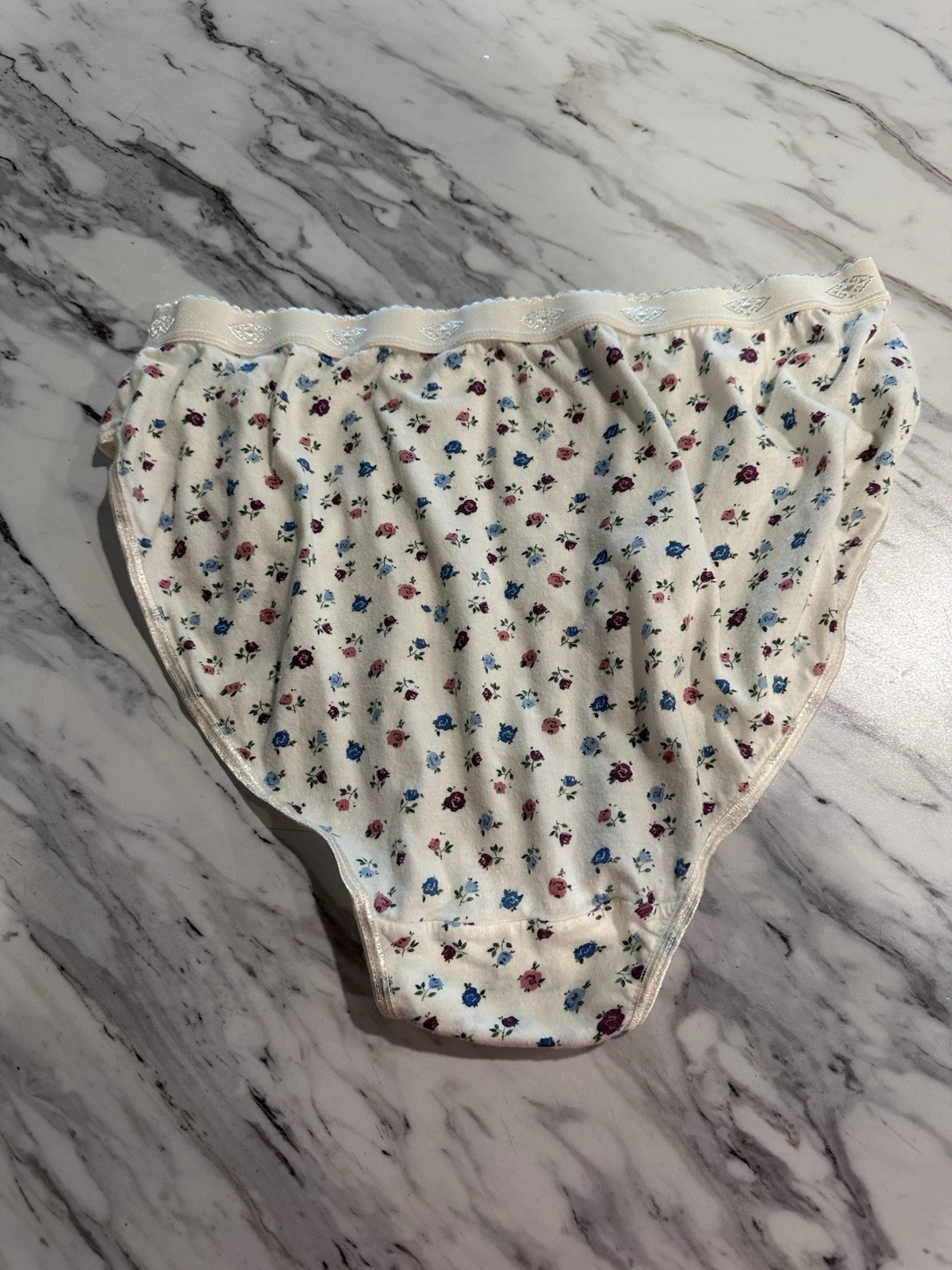 Vintage JCPenney Delicates Floral High Waisted Cotton Panties Sz 7