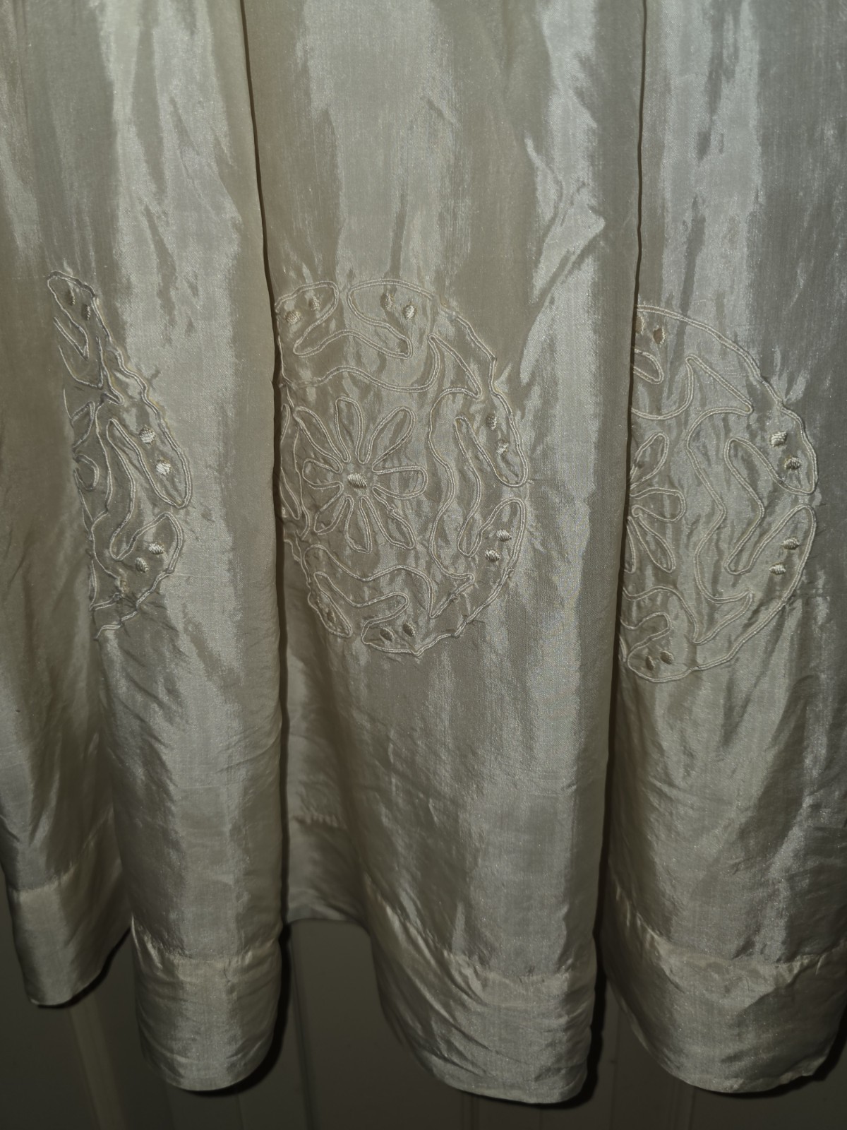 Antique Victorian Edwardian Ladies Wedding Fancy Dress with Soutache Flowers