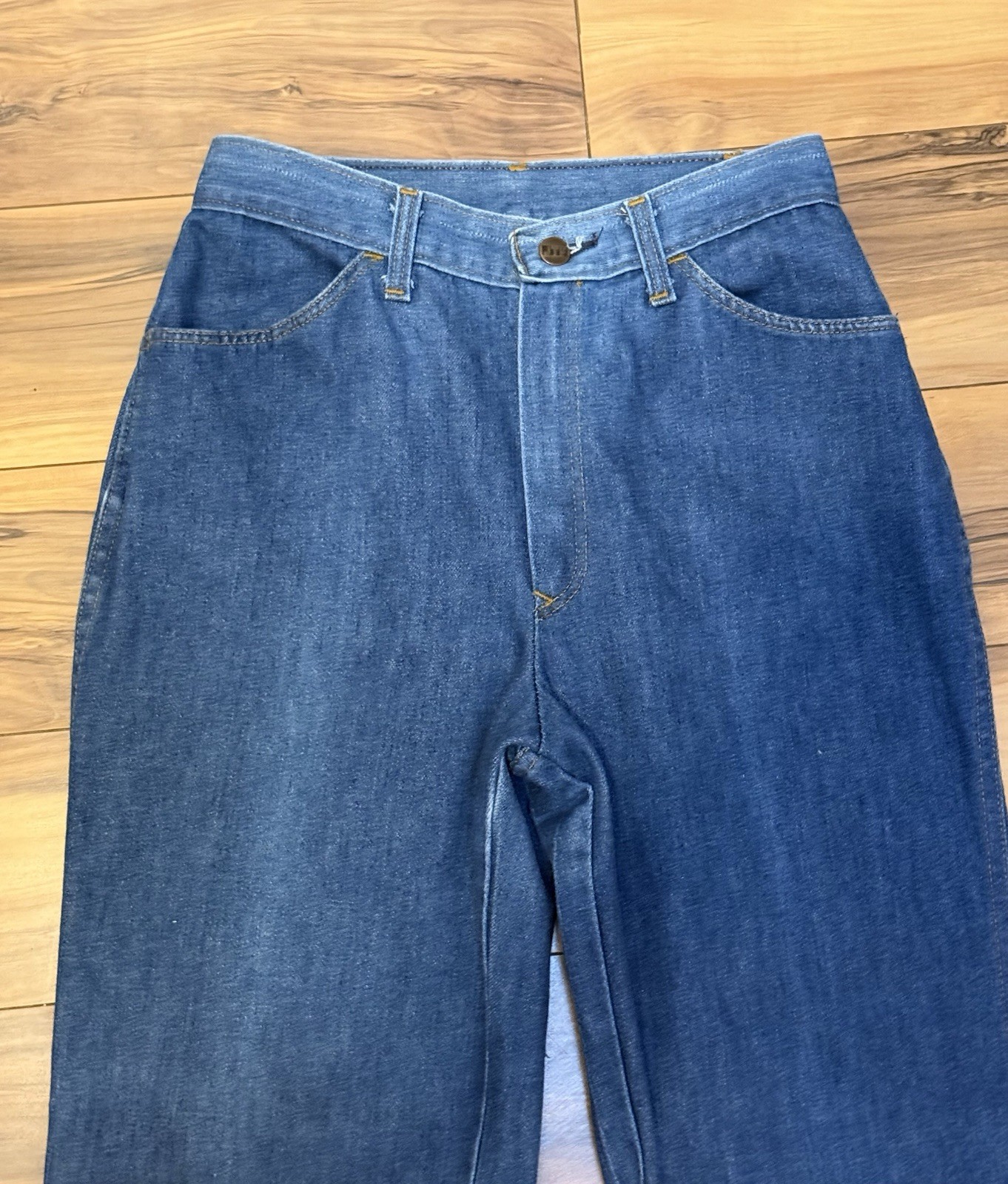 Vintage 1970s Jeans JTF Straight Wide Leg Talon Zip 26×28.5 Soft Pair A
