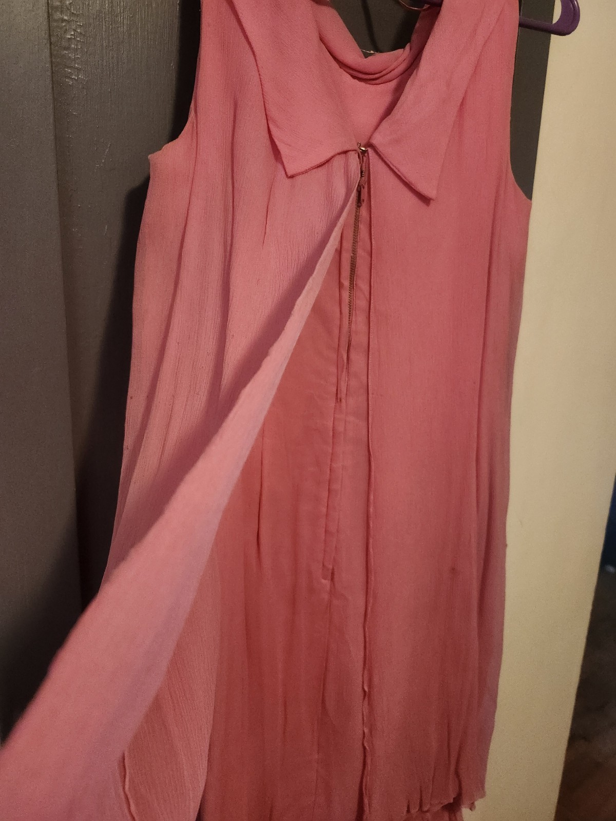 Vintage 1960s pink Cocktail Dress Beaded Layered S