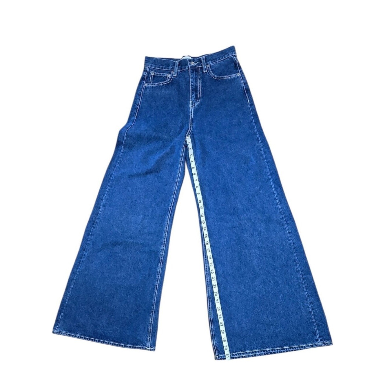 Zara Jeans Women Size 6 Dark Blue Wash Premium The Vintage High-Rise Flare Jeans