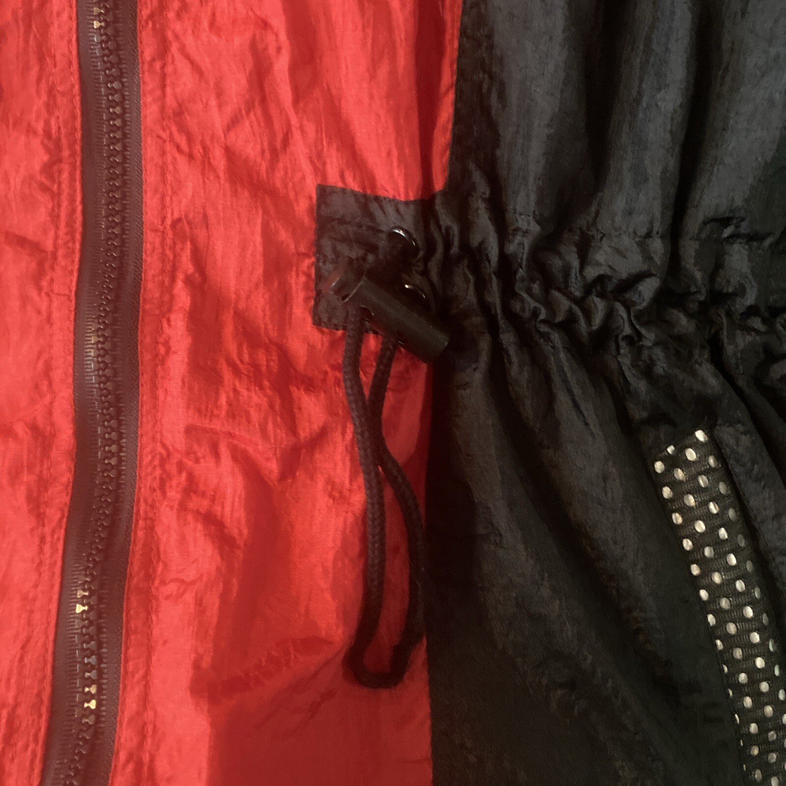 Vintage Track Suit Nylon Red Black Med Bike