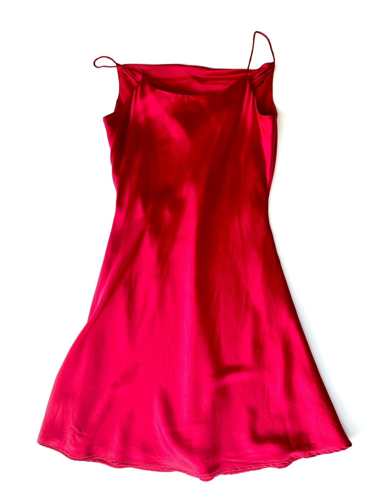 Spenser Jeremy Vintage Sexy Red Mini Bias Cut Silk Slip Dress Size Medium/10