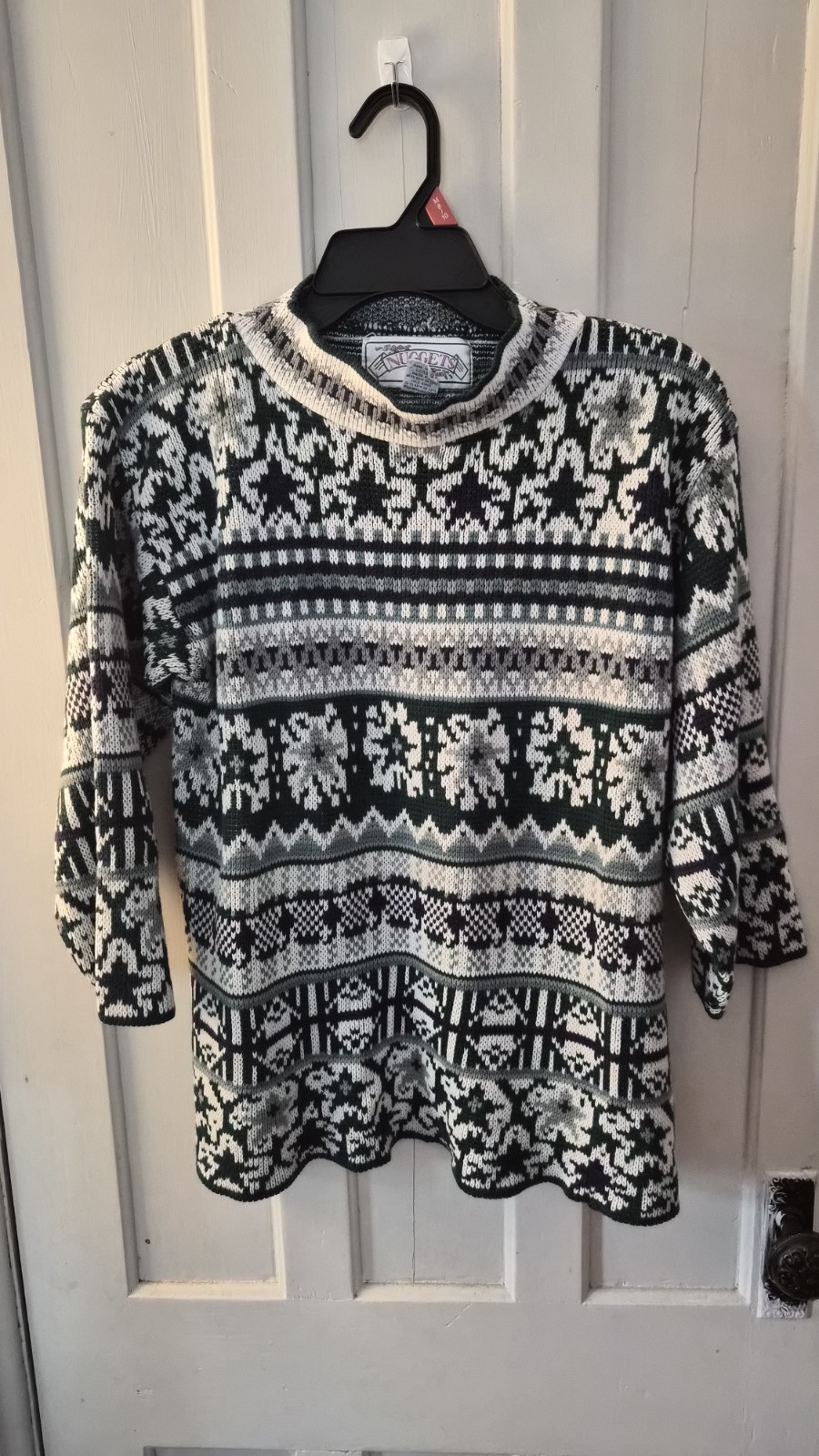 Vintage Nuggets Knit Sweater Cabin Core Size S Made in Korea
