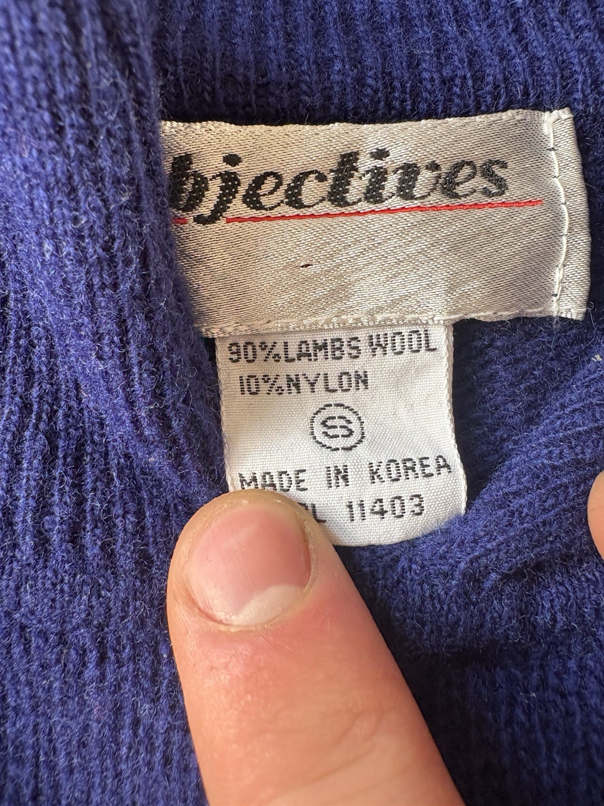 Objectives Dress Lambswool Blue White Women’s Size Small Vintage