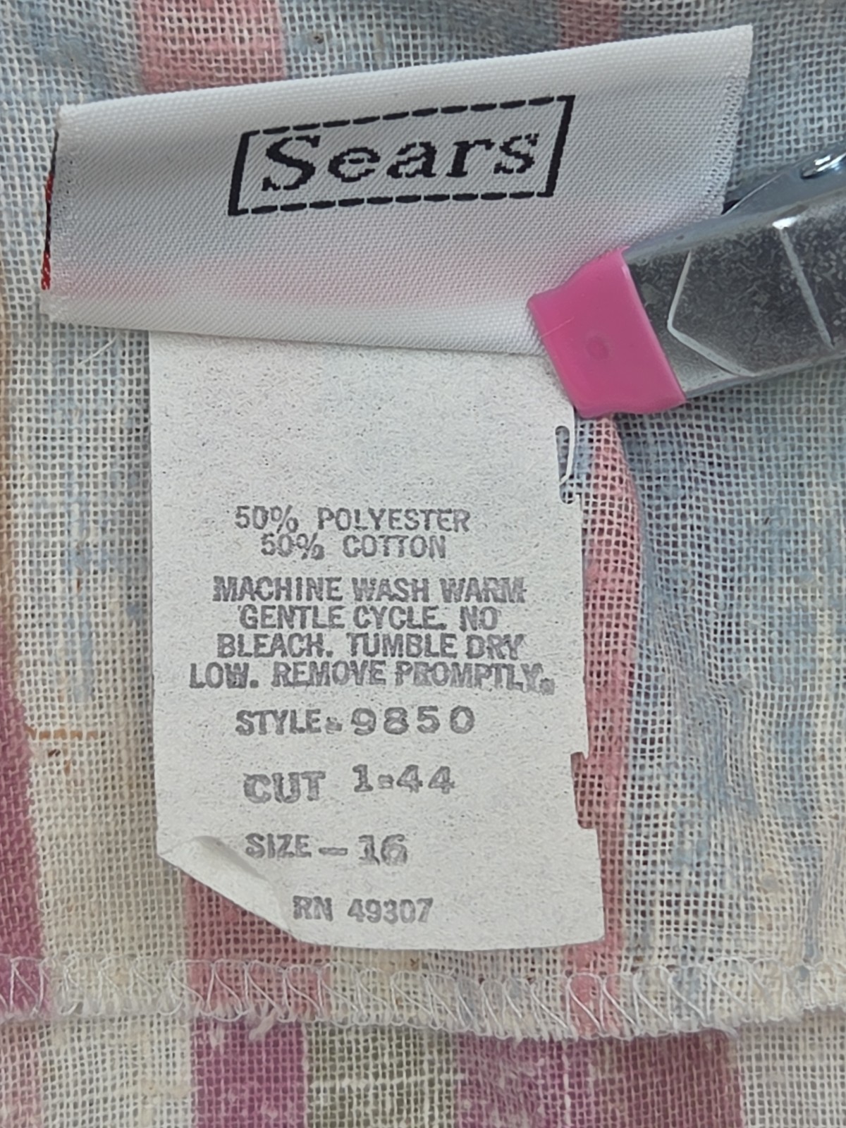 Vintage 1980s The Shirtdress Sears Dress Dolman Sleeve Pockets Pastel Stripe 16