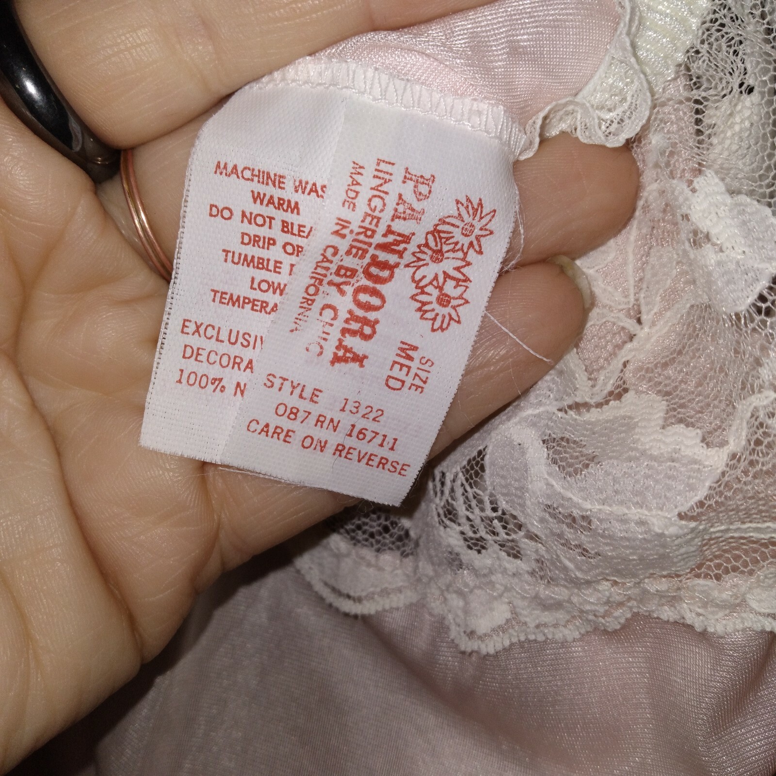 Vintage 1960s, Teddie, Pandora Lingerie by Chic, Lace Satin Sexy Pink White M
