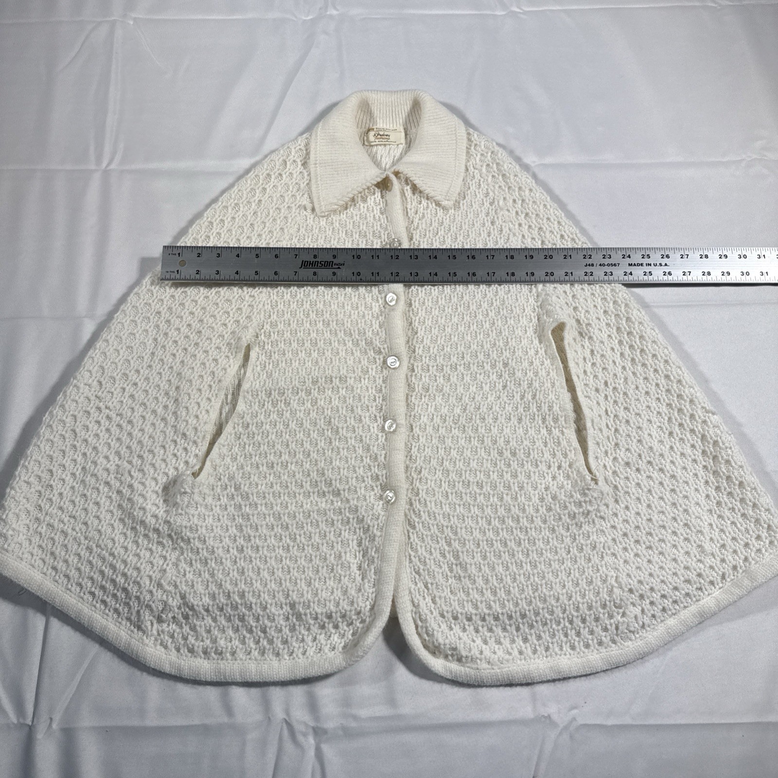 Vintage 70s JC Penney Fashions Knit Crochet Tunic Cover One Size