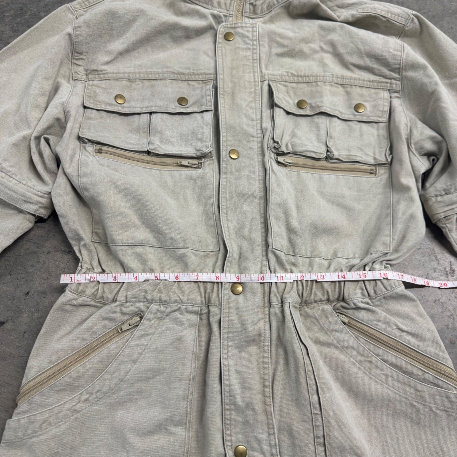 VTG Foreign Legion International Ways 80’s Khaki Cargo Romper S/L Safari