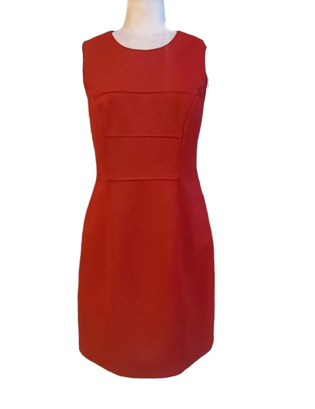 Vintage Boulevard De Paris Red Polyester Sleeveless Sheath Dress Women’s Size 10