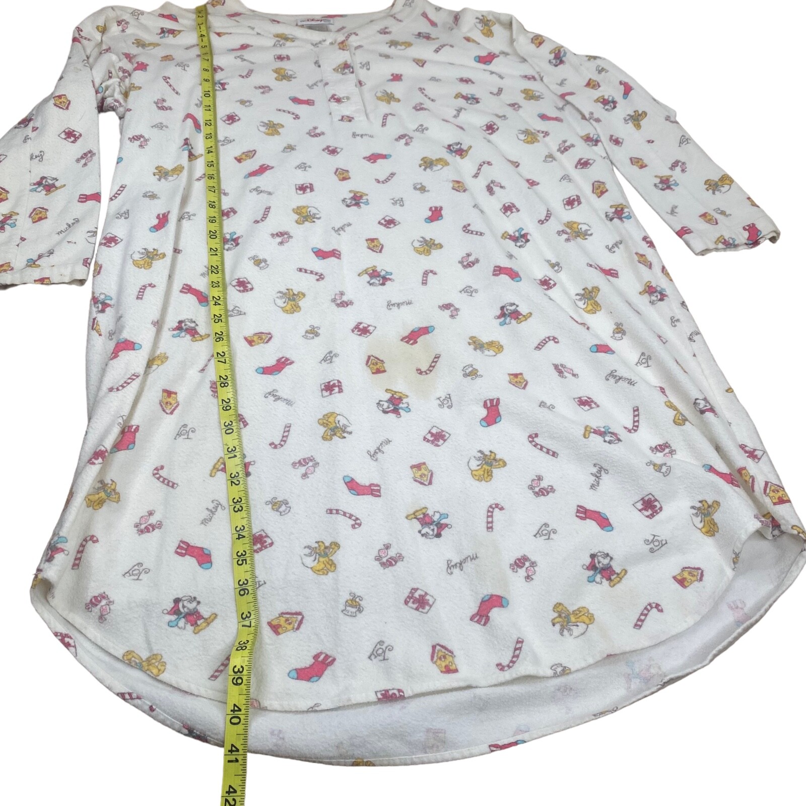 Vintage Disney Store Winnie The Pooh PJ Cotton Gown Button Long Sleeve Large- XL