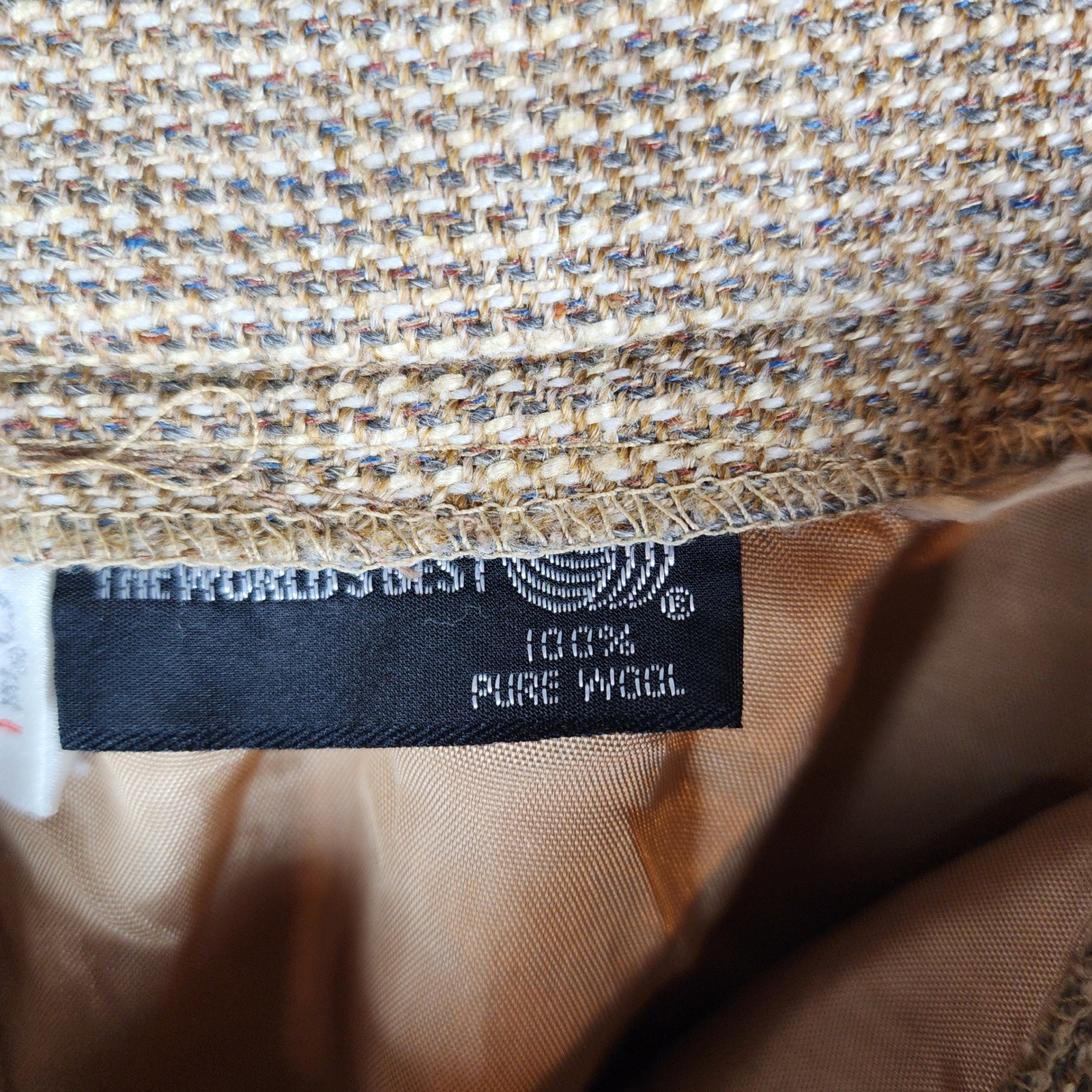 Haggar Classics Skirt Women 26 Brown 100% Pure Wool Tweed Midi Vintage