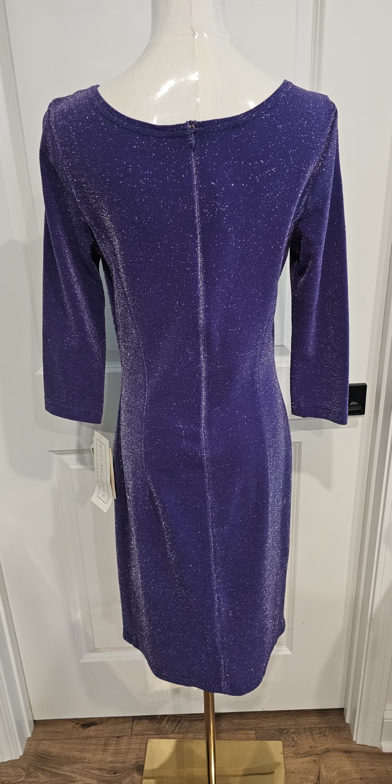 NWT Vintage Scott McClintock Purple/Silver Form Fitting Dress, Size 8