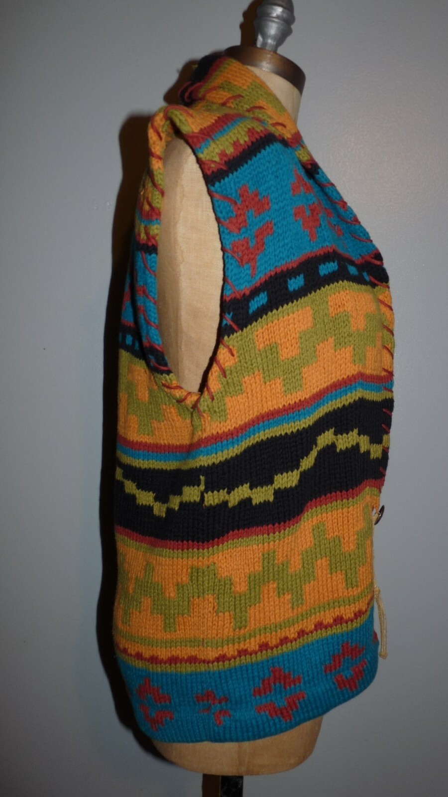 Vintage Country Shop Marshall Fields Hand Knit Cotton Western Sweater SMALL SALE