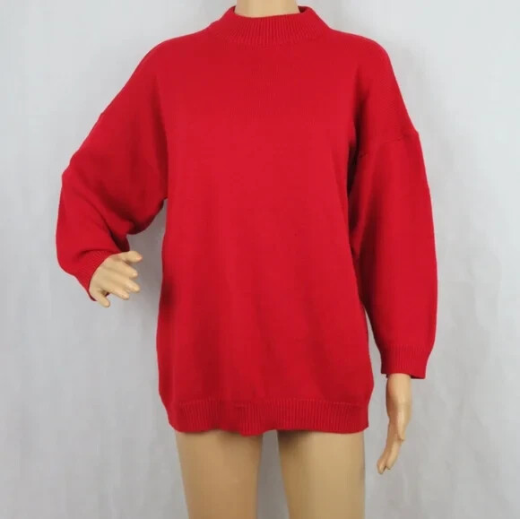 Vintage Cherry Stix Sweater Red Large Grandma Pullover Knit 90s 80s Punk Alt