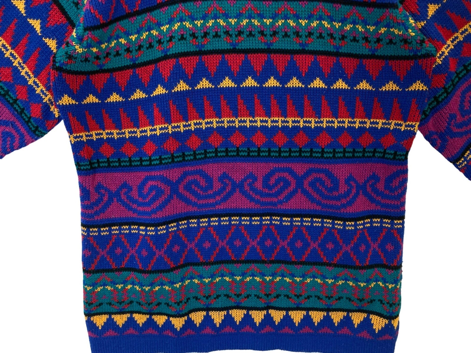 Vintage Coogi Style Geometric Memphis 80s Hip Hop Womens Alfred Dunner Sweater