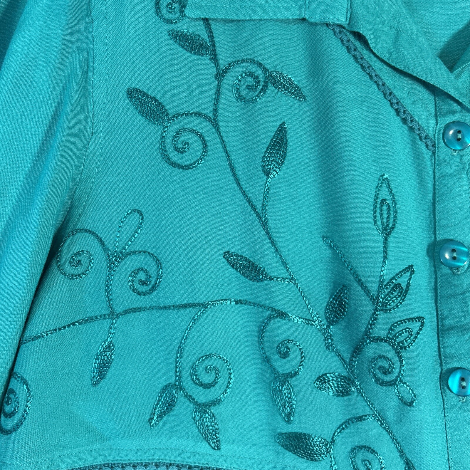 JUST CLASS Womens Boho 2 Pc Set Turquoise Maxi 1990s Top 1xl Skirt XL