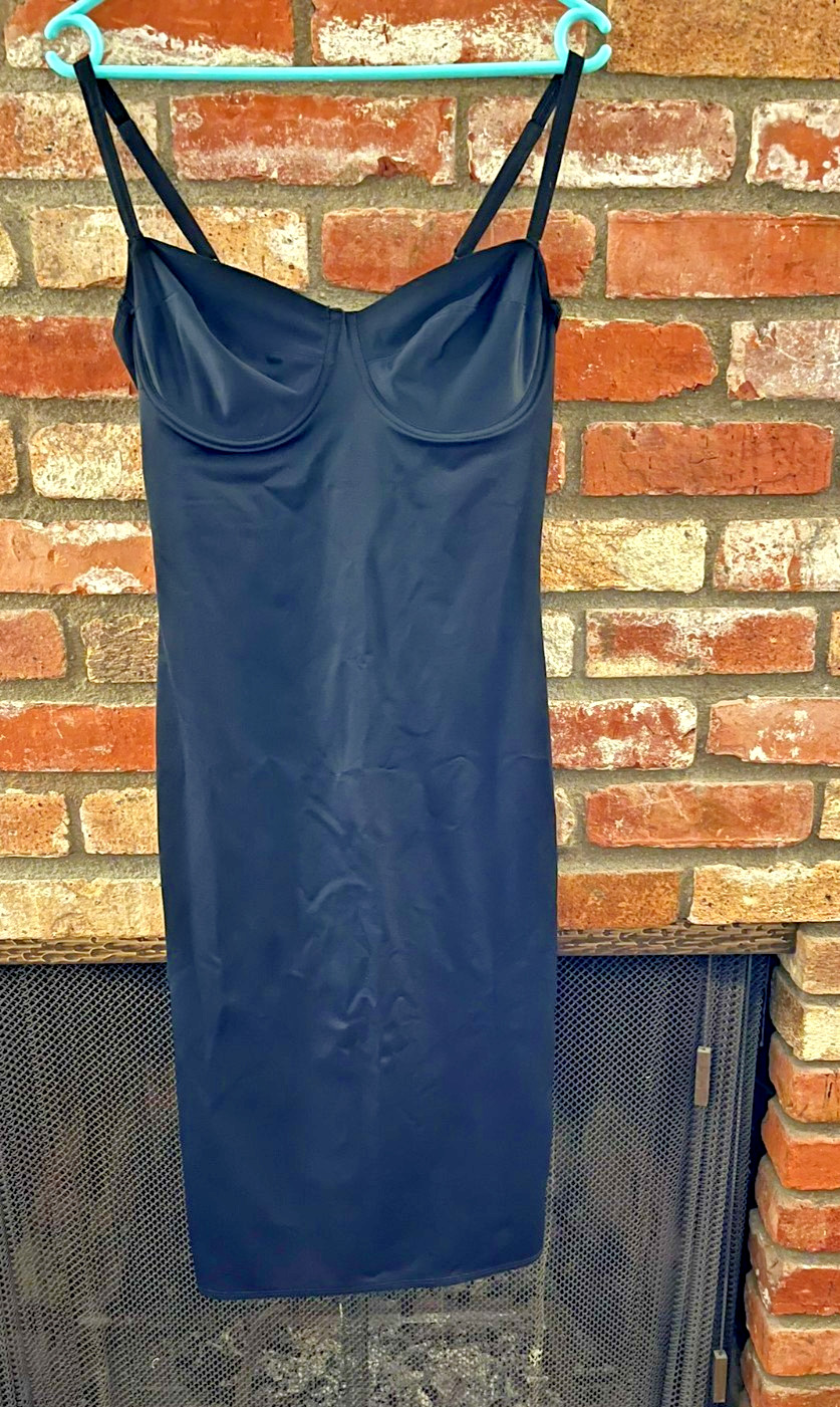 Lot of 2 (1 Shown Here) Vintage 1990s Nancy Ganz Black Body Slips, Sz 38B & 38C