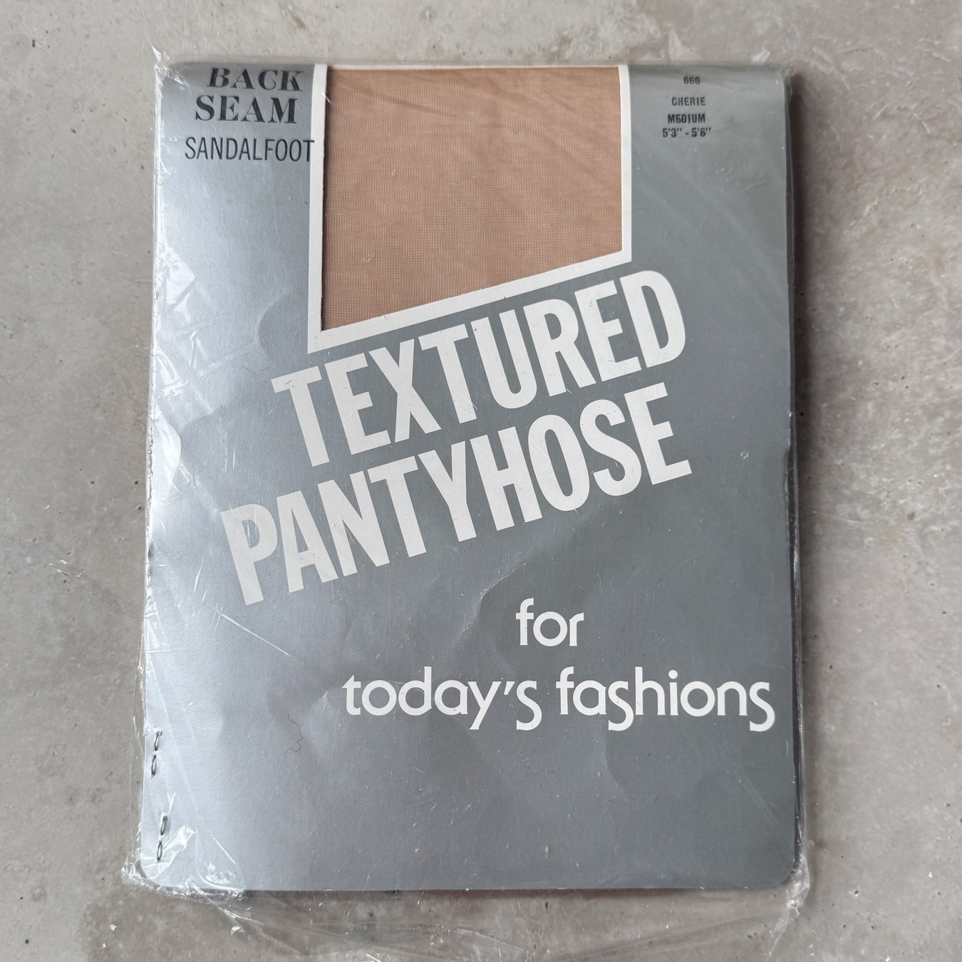 Vtg 1980s Beige Black Back Seam Thigh High Stockings Sz Medium NOS