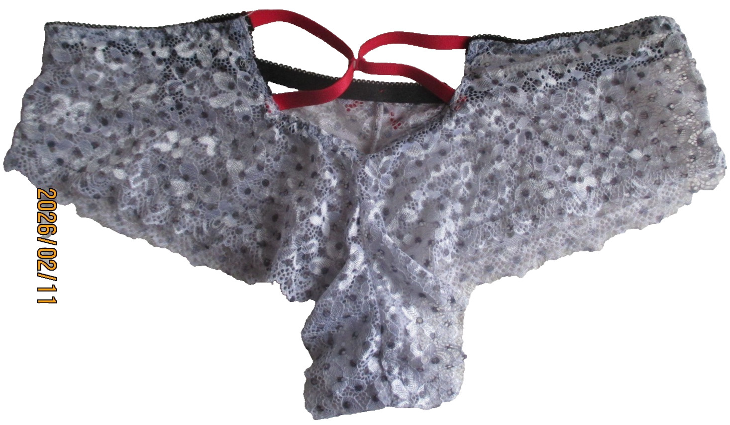 Secret Lace Black Fuchsia Sz 1X Lace Bikini Panties Polyester & Spandex Vintage