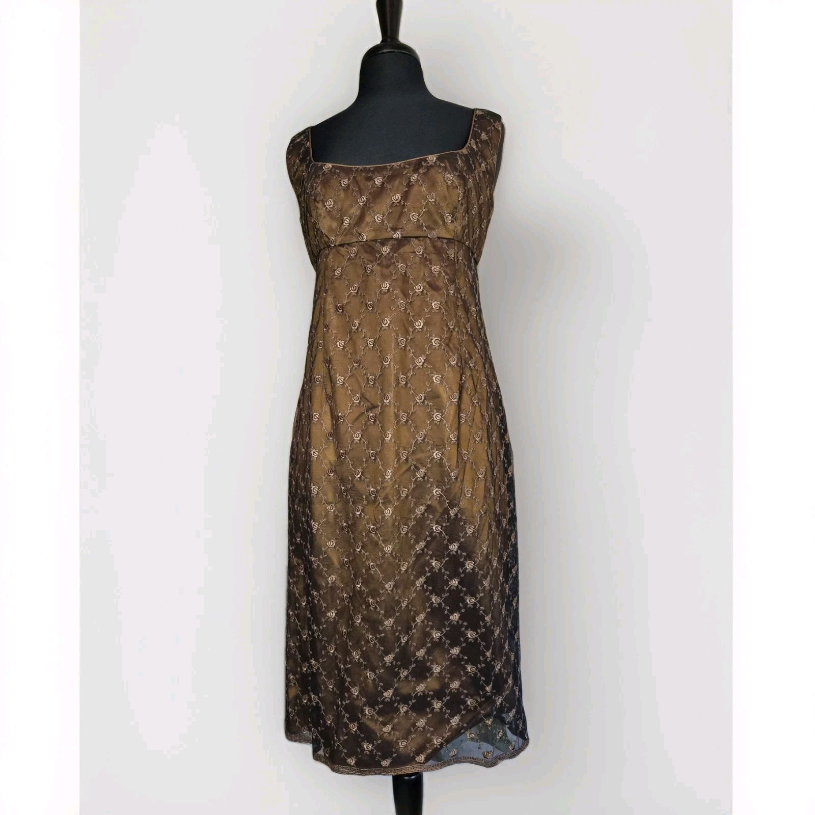 Vintage Liz Mitchell 100% Silk Embroidered Dress Women’s Size 14
