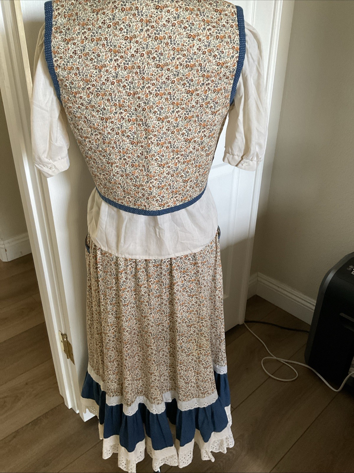 GUNNE SAX PATTERN HANDMADE VINTAGE SKIRT AND QUILTED VEST WITH BLOUSE XS