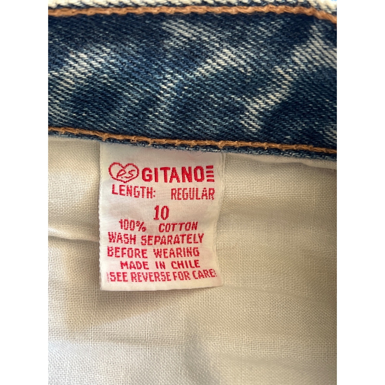 Vintage PS Gitano High Waisted Acid Wash Tapered Leg Jeans Blue Cotton Womens 10