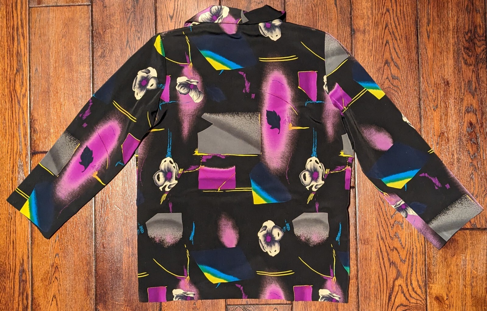 Vintage 1990s 90s Blazer Brownstone Studios New York Floral Shoulder Pads Size L