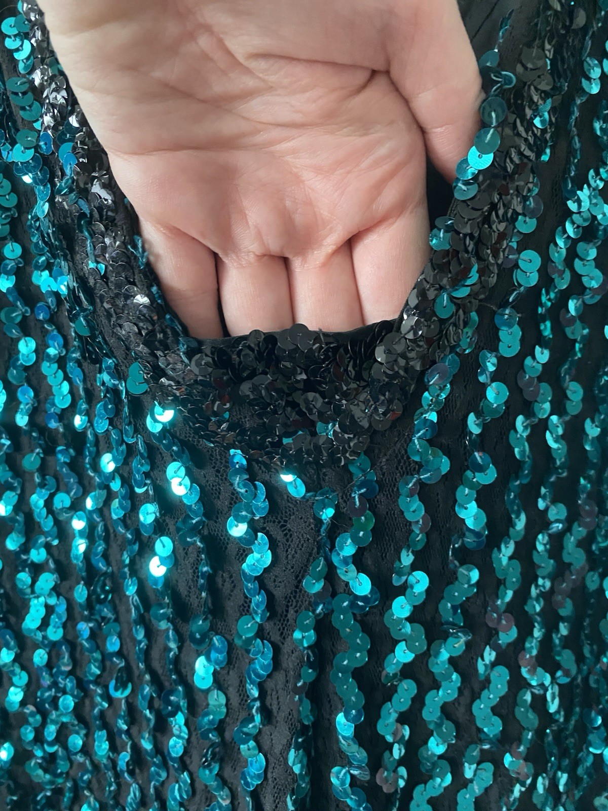 Vintage Climax David Howard Karen Okada 1980s 1990s Sequined Body Con Mini Dress