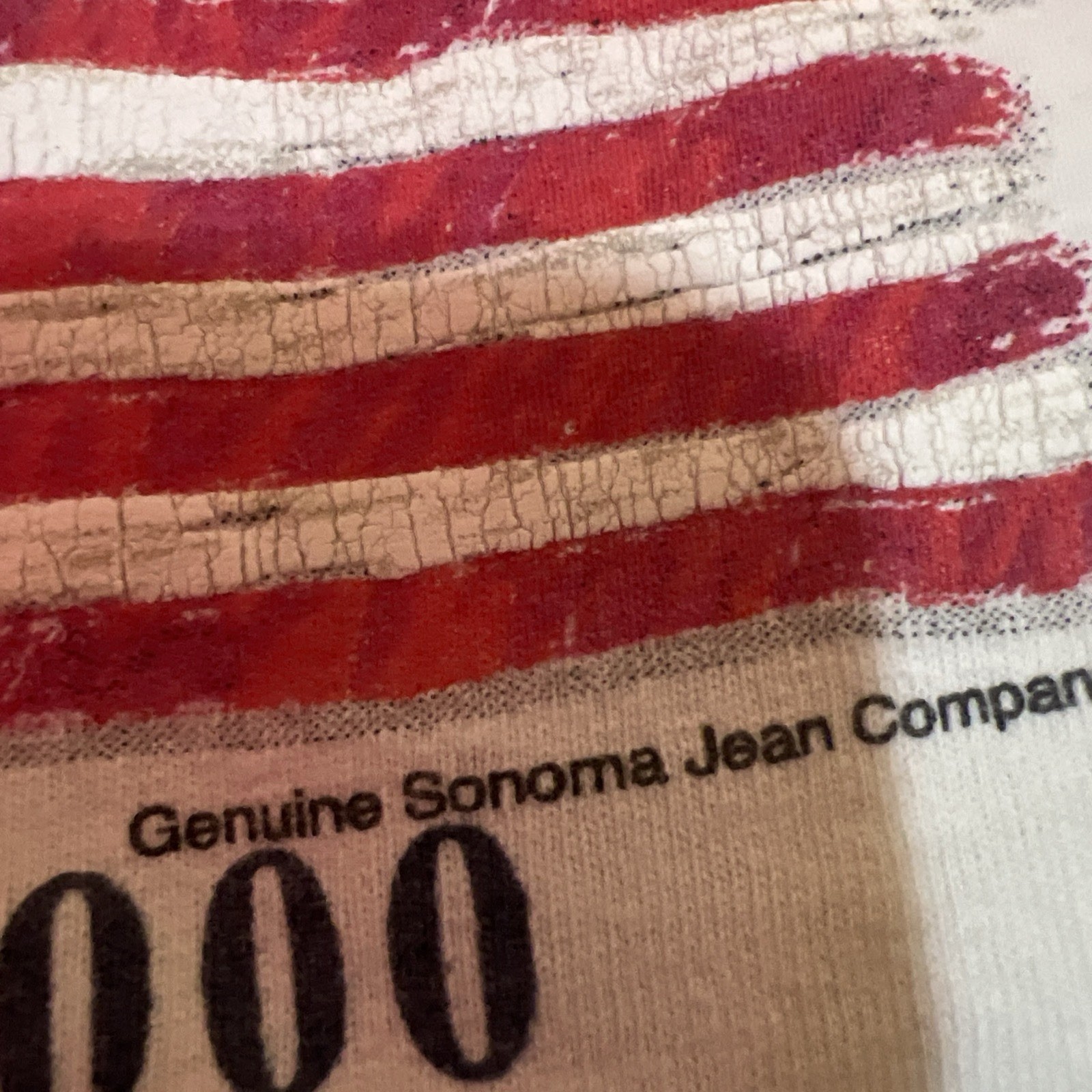 Y2K Summer 2000 T Shirt American Flag Millennium Vintage White M Sonoma Crop