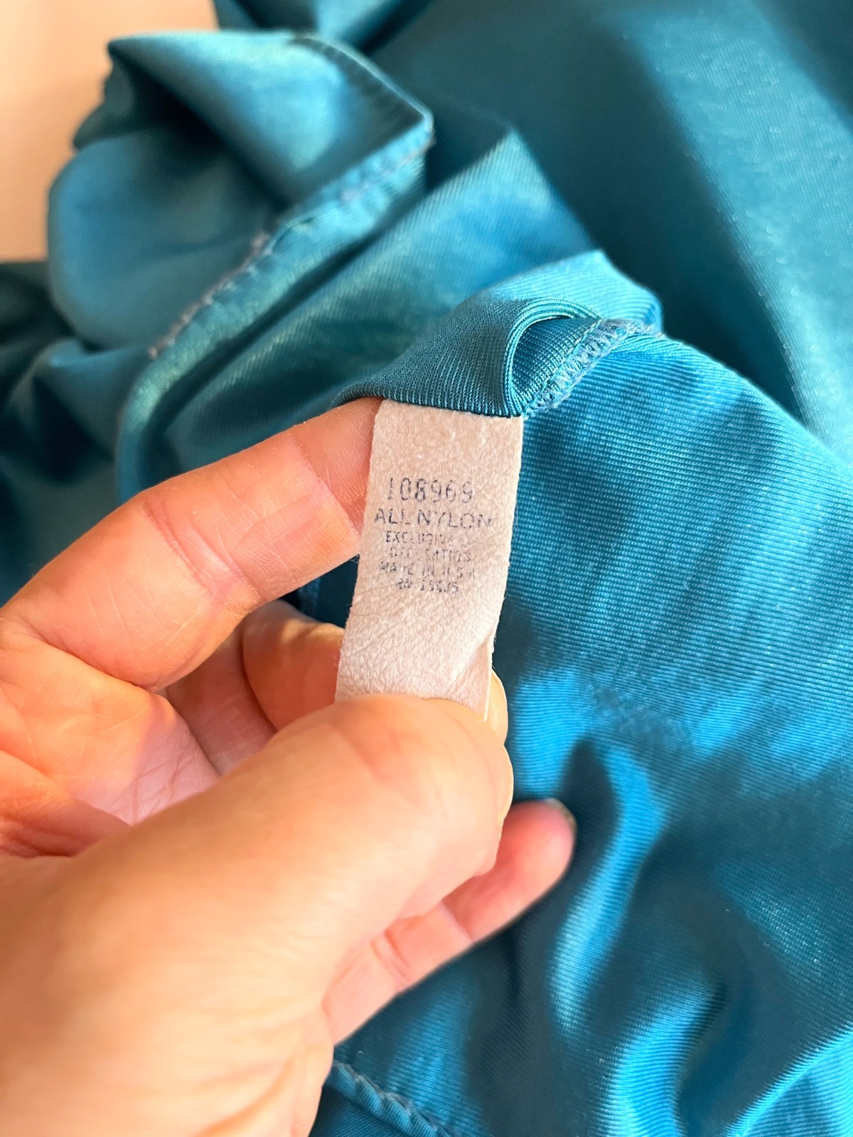 Vintage Gilead Size M Teal Nylon Nightgown Sleeveless *Wear