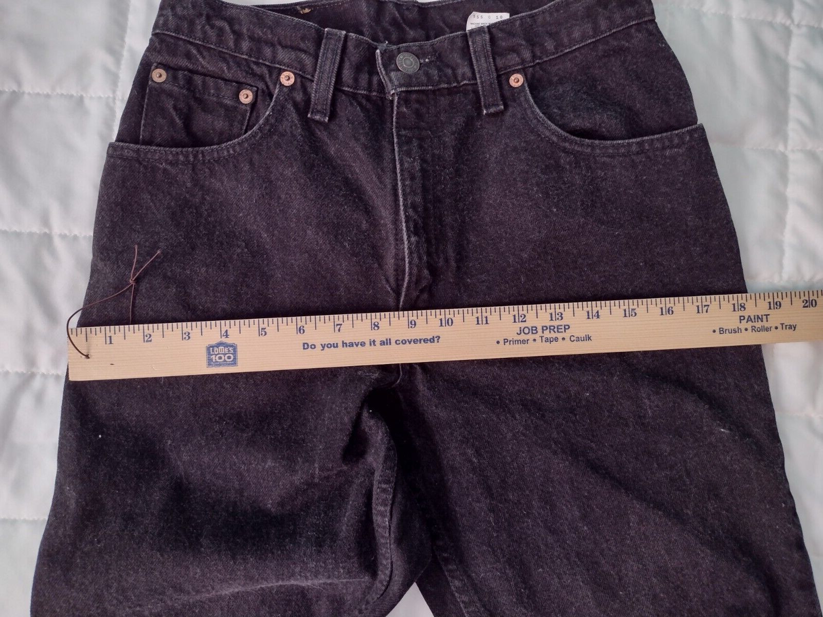 VTG Levis Black 550 Jeans Juniors 9 L Relaxed Fit Tapered Leg Actual 28 x 32