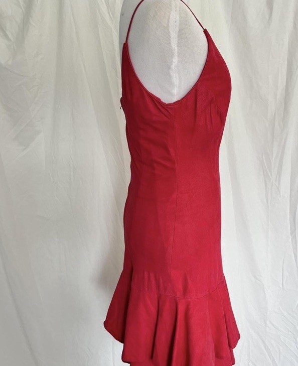 VINTAGE RED VAKKO SUEDE DRESS