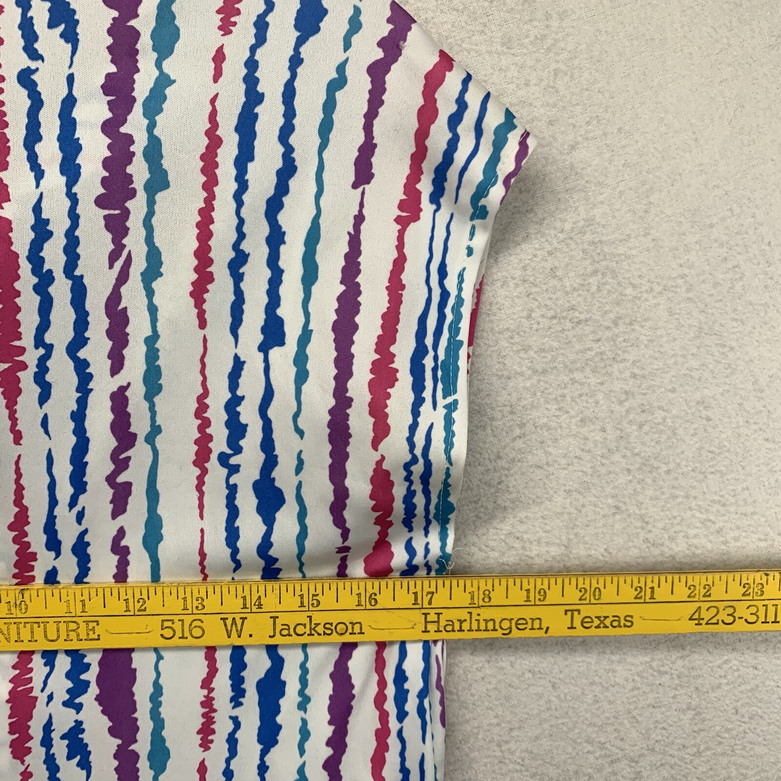 Vintage Petites By Marty Gutmacher USA Polyester Knit Colorful Shift Dress 60s