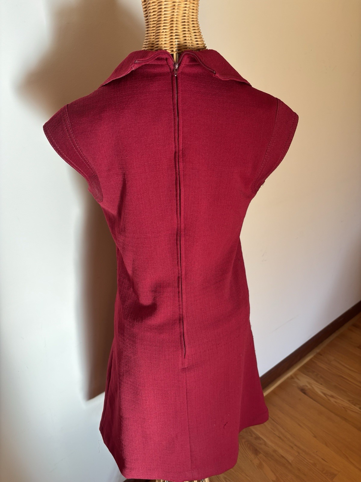 Vintage Butte Knit Womens Red Dress Size 8-10 100% Dacron Polyester