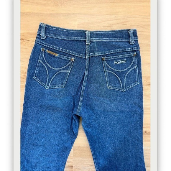 Vintage Bonjour Jeans Womens Blue Denim High Rise Straight Leg 70s 80s Retro
