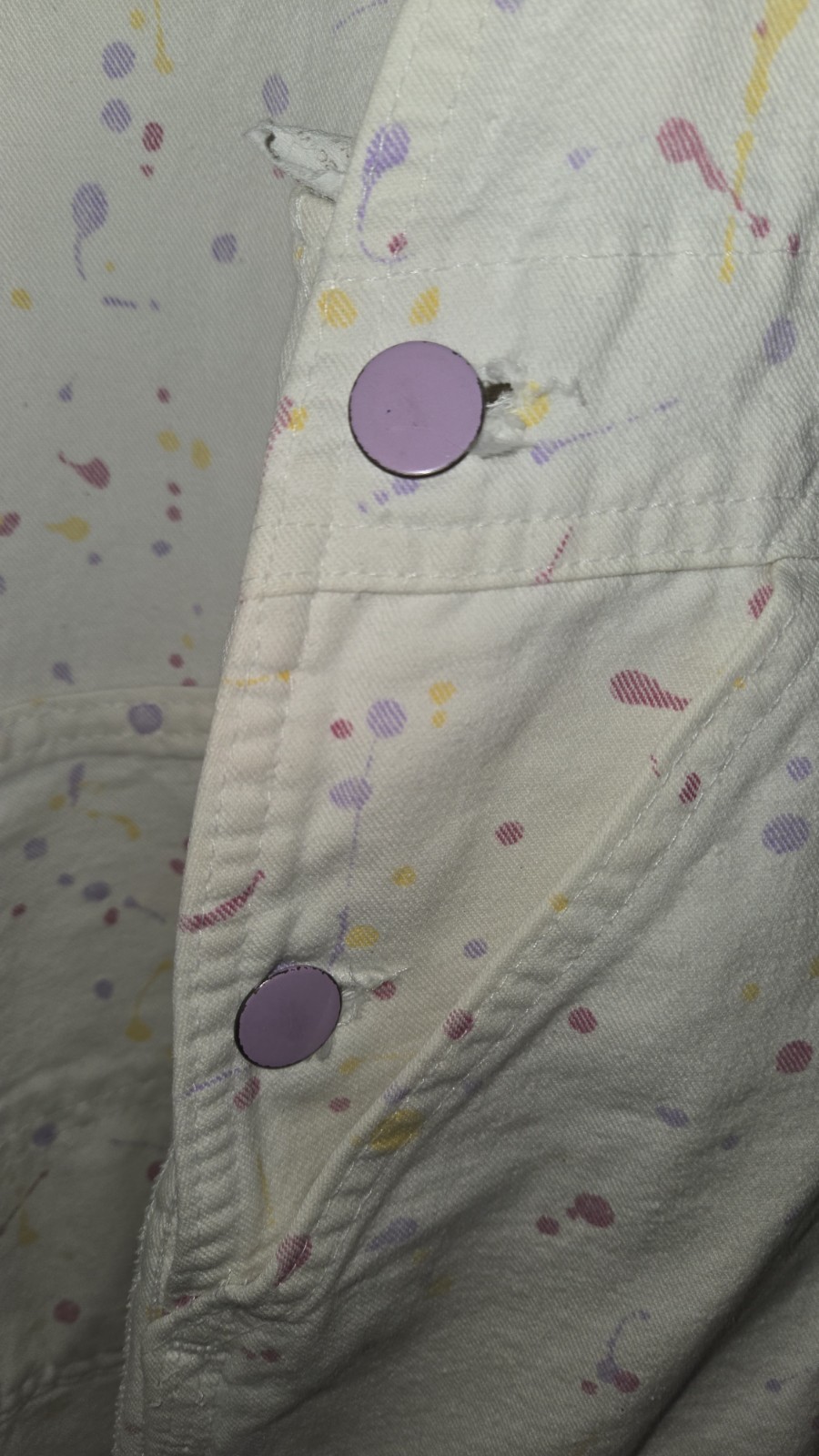Vtg 90’sHallmark E.Bunny & Co Paint Splatter Cotton Overall Size L Rare Find