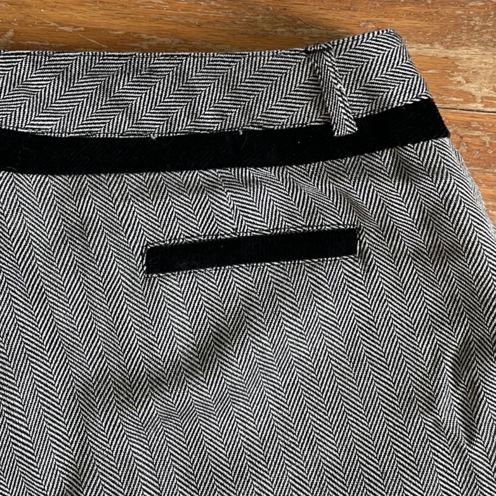 Vintage Herringbone Pants Size Large 33″ Waist 1990s Oscar de la Renta Trousers