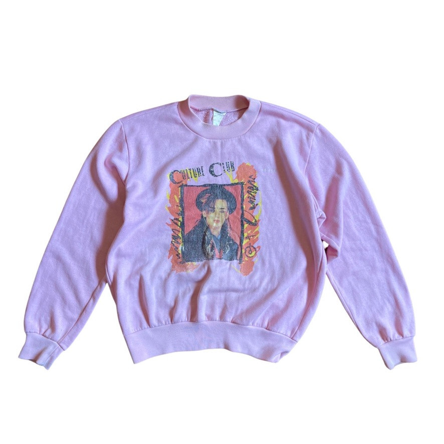 ADIDAS!!! Vintage 1980s womens ‘Culture Club’ pink sweatshirt. Size 8-10