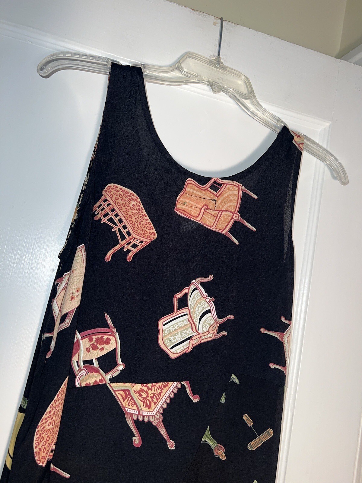 Vintage Citron Maxi Dress Rayon Sleeveless Patchwork Size S. d387