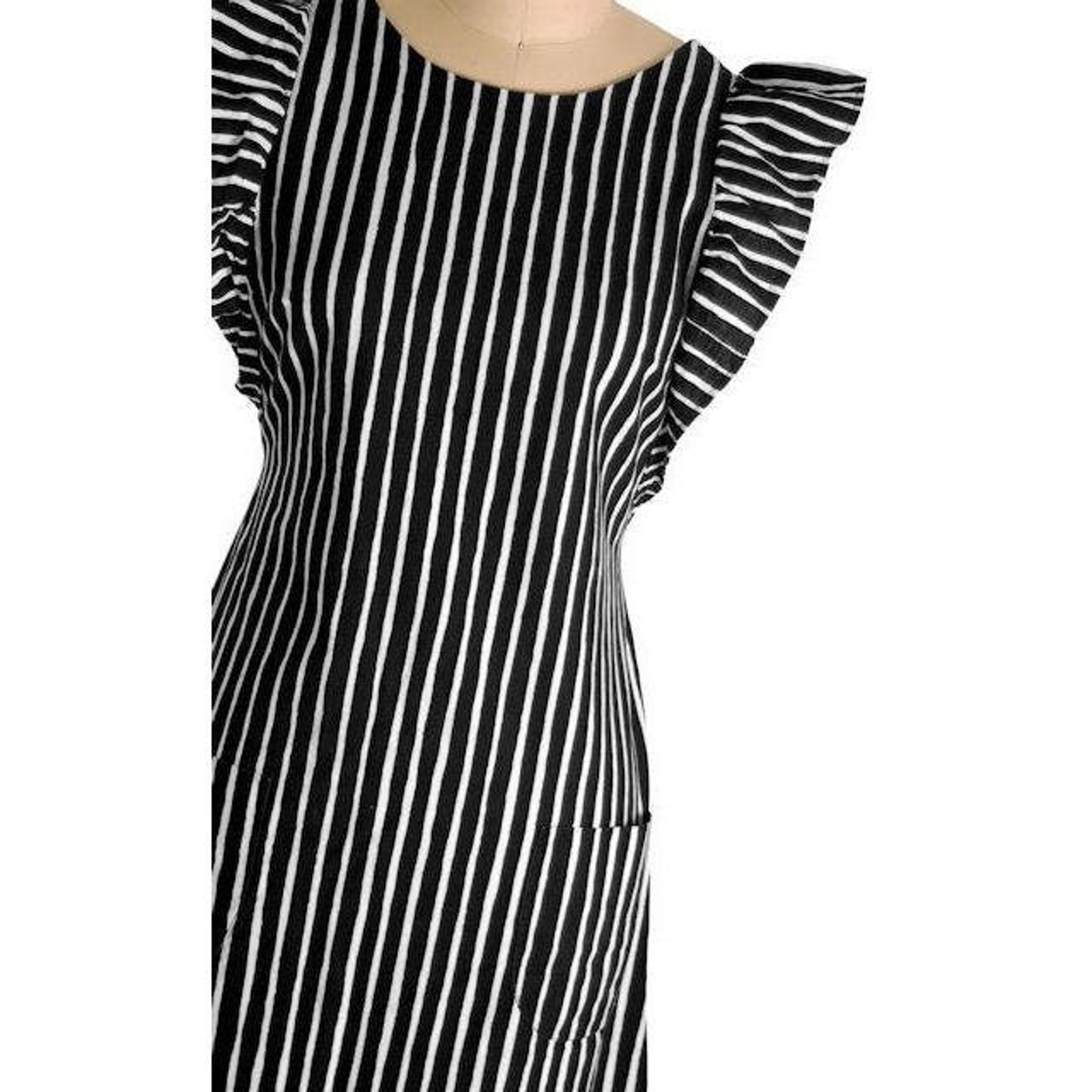 VTG 70s Marimekko Piccolo Stripe Jokapoika Dress Green Black Stripe Dress 38/10