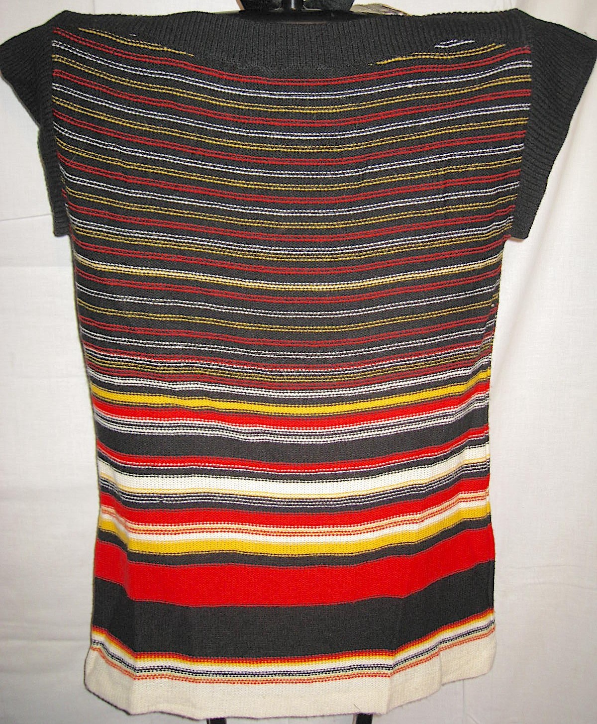 1980s Collect-Ables Striped Knit Top Cap Sleeve Hecht Co Deadstock Womens M