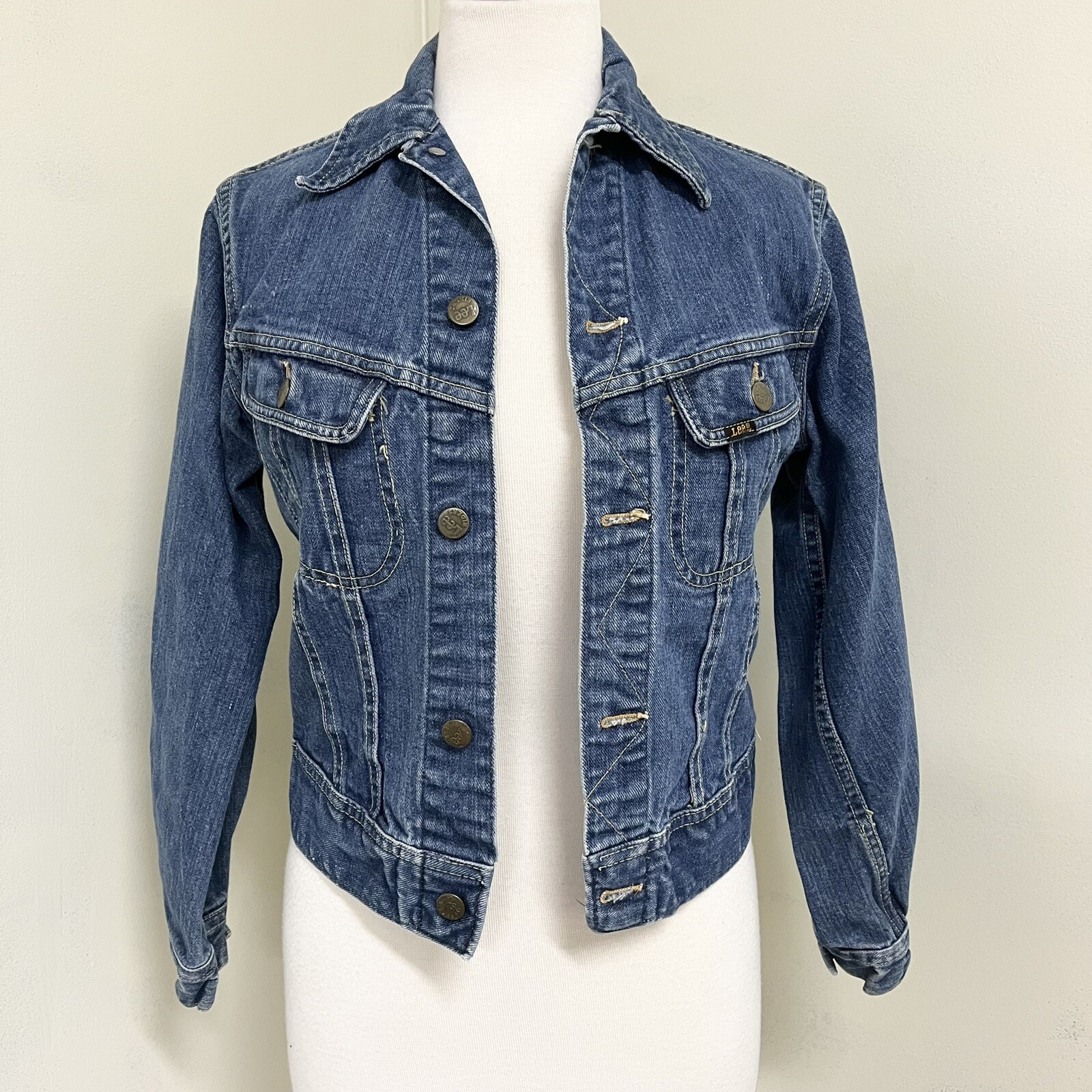 Vintage 70s Lee Sanforized Denim Jacket Union Made In USA *See Measurements*