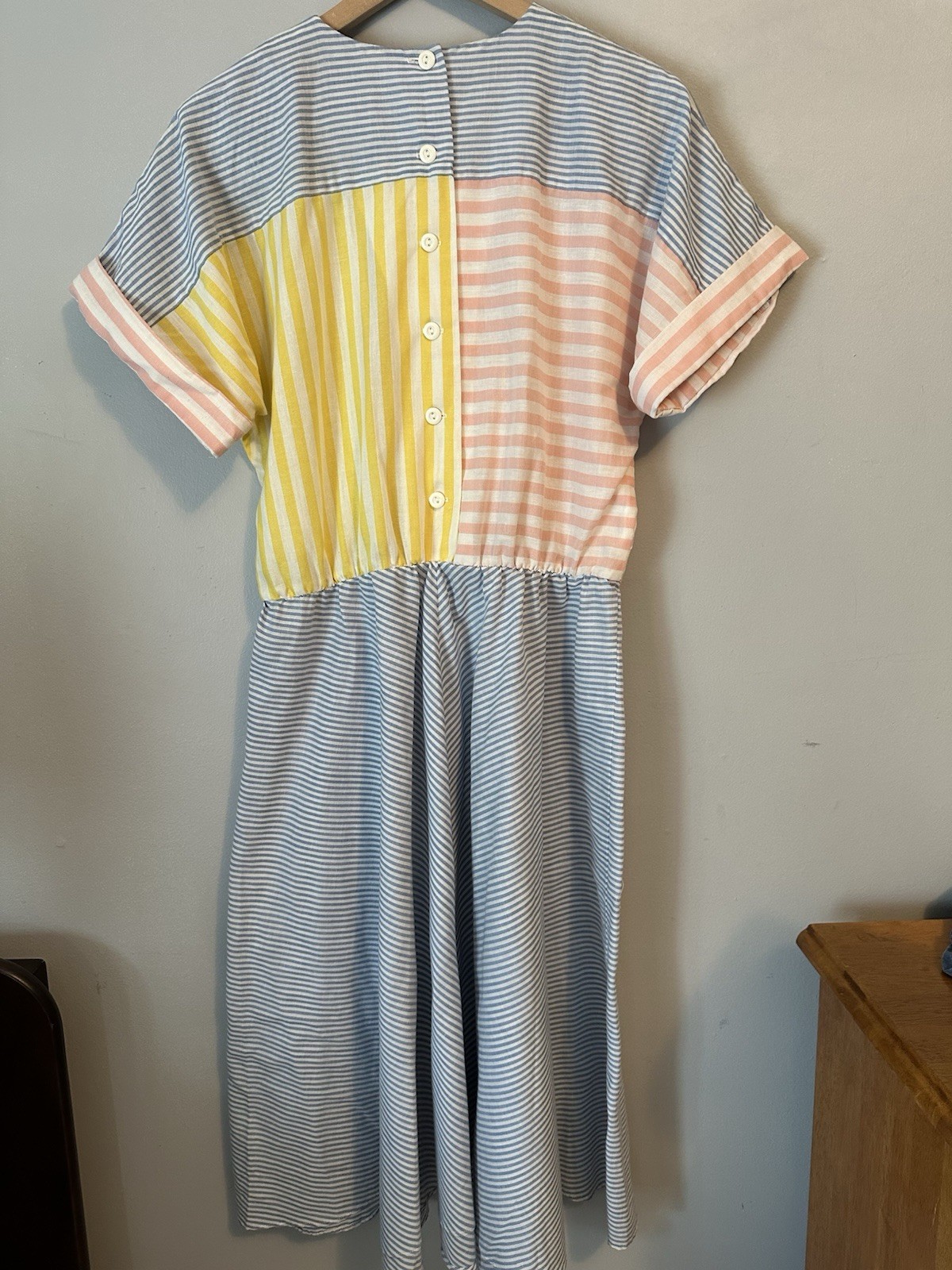 Vintage Trends By Jerrie Lurie Stripe 70’s 80’s Cap Sleeve Dress
