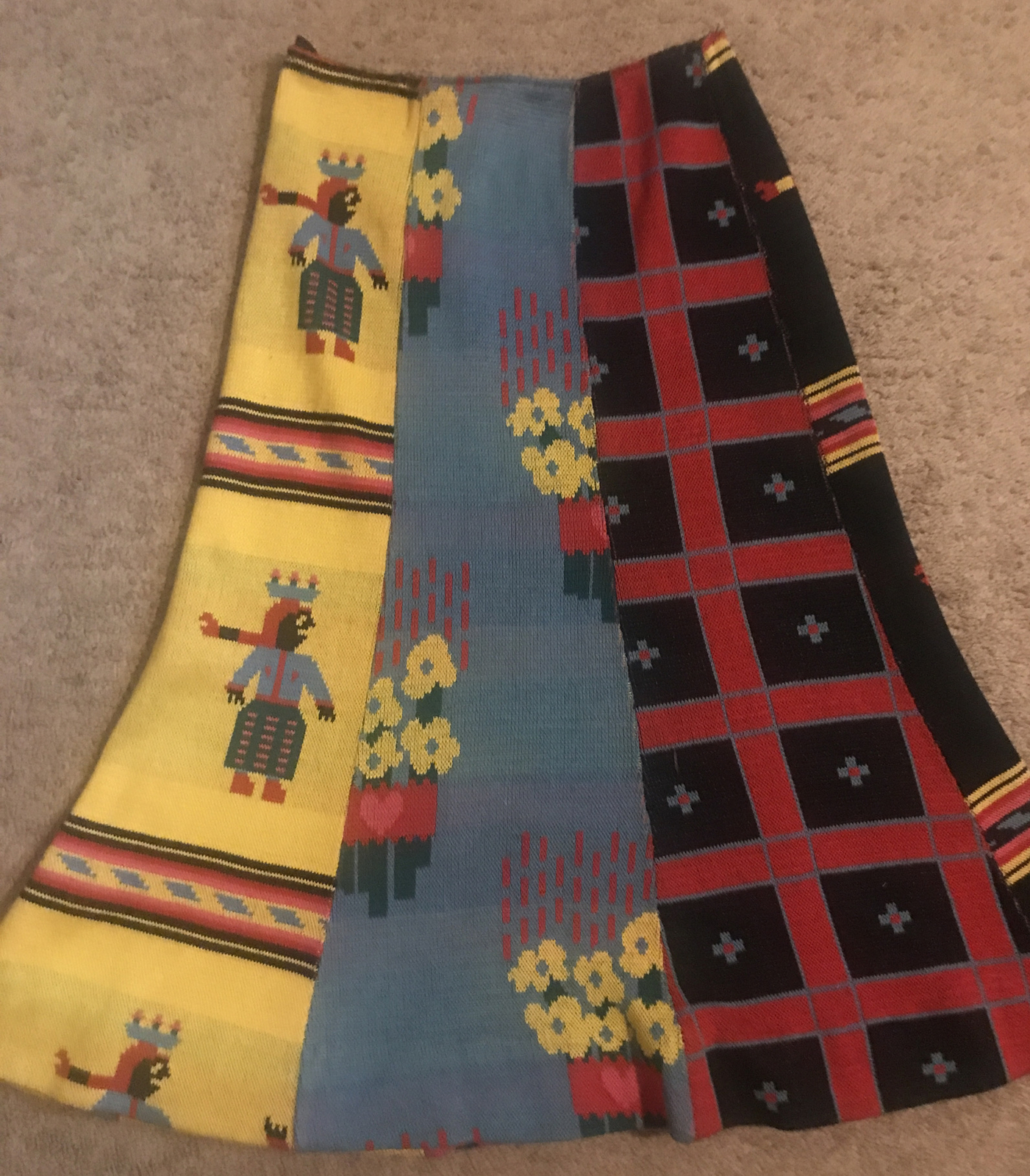 1971 ALLEY CAT Betsey Johnson Mid Lgth Knit Skirt Size 5/6 Vintage HappyFamily