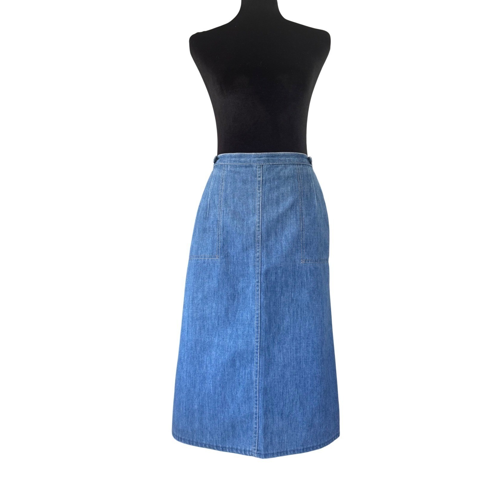 Vintage Levis Denim Wrap Skirt A-Line 70s 80s Cottagecore Coquette Romantic Boho