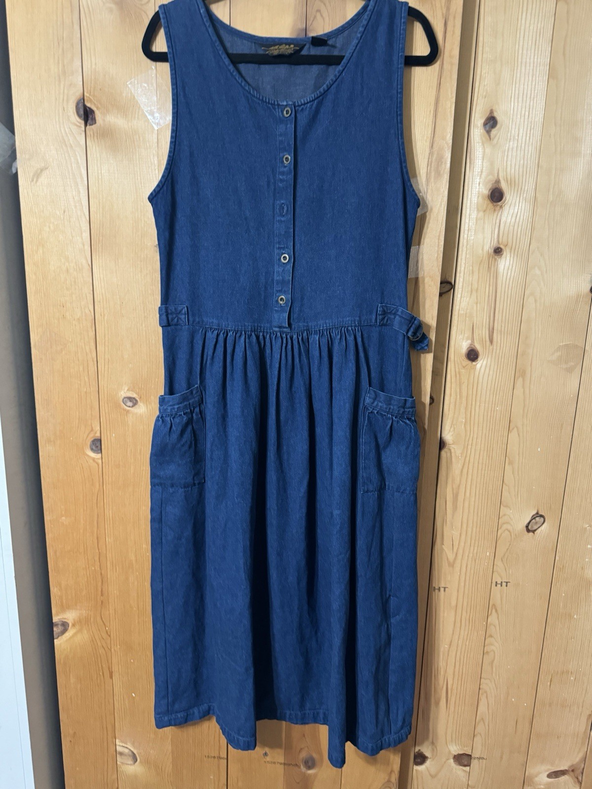 Eddie Bauer 1980s Dark Jean Jumper Dress Women’s XS(tag M) Bust 34” Read PRARIE