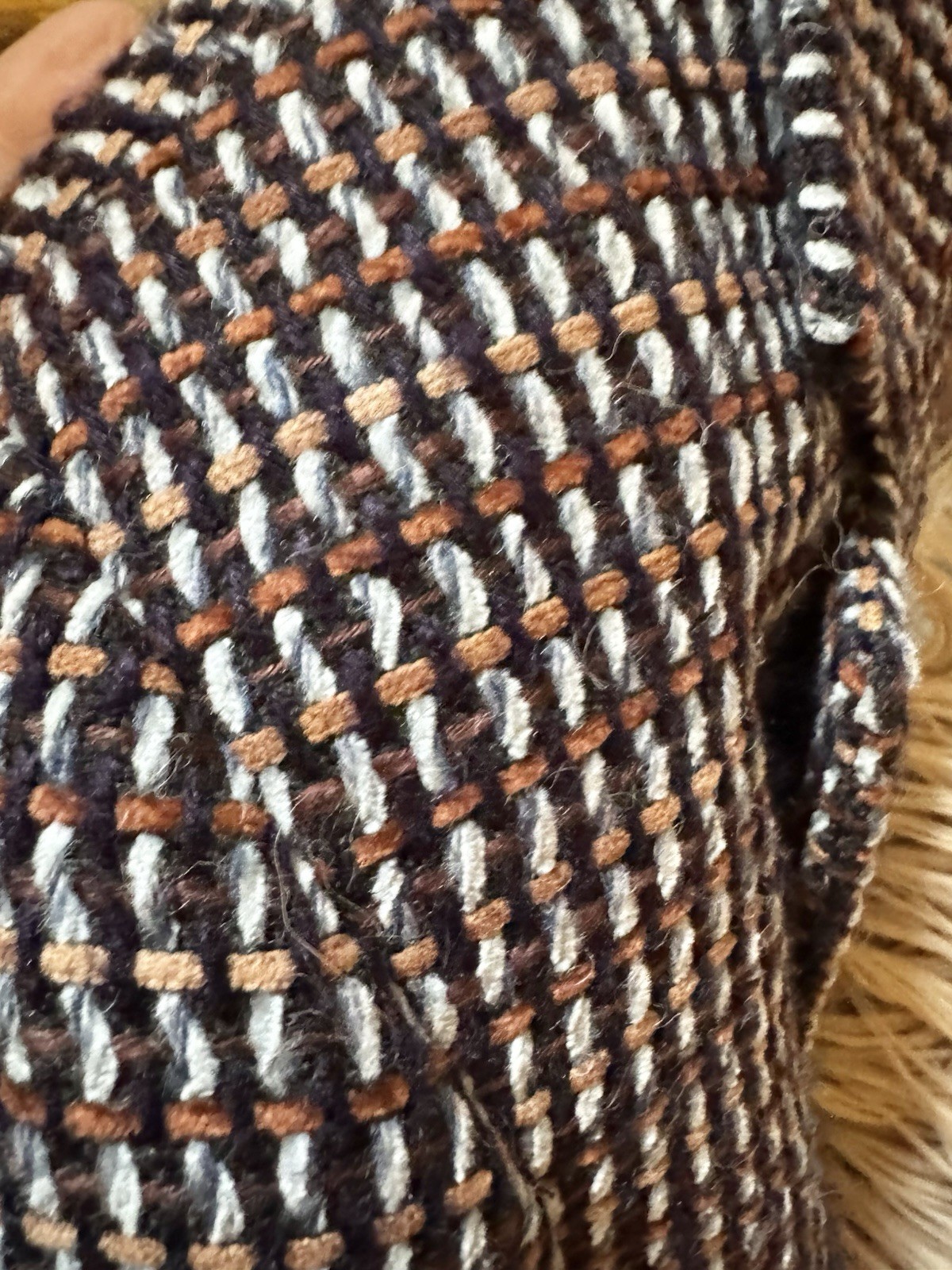 Vtg Austin Reed Woven Poly Wool Blend Tweed India Blazer Jacket 80s S Pockets