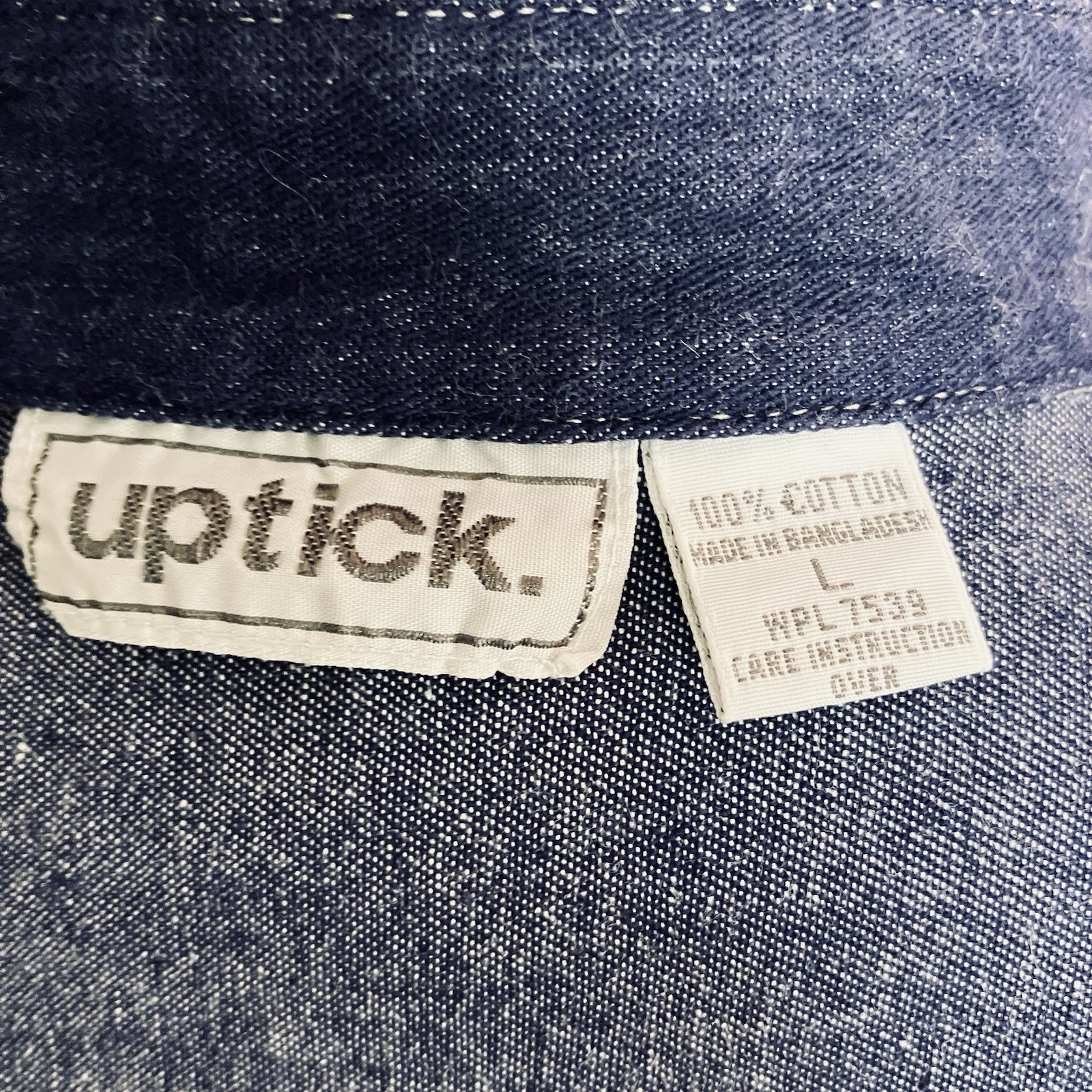 70s 80s Uptick Denim Lace-up Back Shirt Women’s Size Large 100% Cotton New